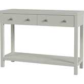 Nora 40" 2 Drawer Console Table with Open Shelf in Sage Green Wood