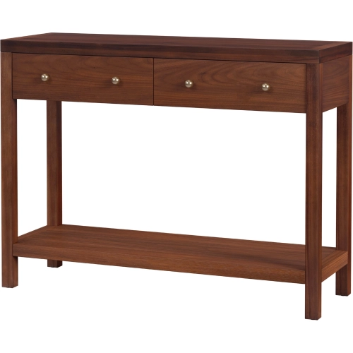 Nora 2 Drawer Console Table in Walnut Finish Wood