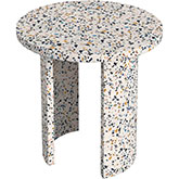 Siesta Outdoor Round Side Table in White & Multicolor Terrazzo Style Resin