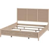 Flagstaff King Bed in Desert Sand Finish Wood & Cane