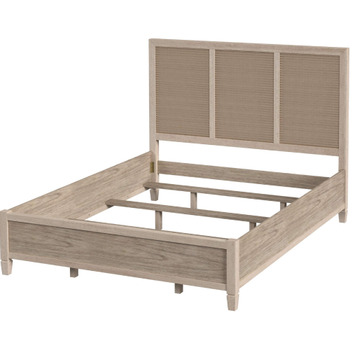 Flagstaff Queen Bed in Desert Sand Finish Wood & Cane