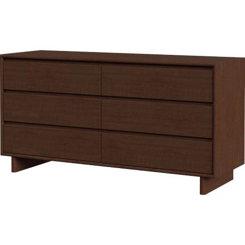 Halmstad 62" 6 Drawer Dresser in Brown Wood