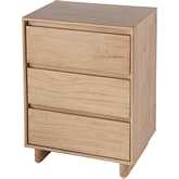 Halmstad 22" 3 Drawer Narrow Nightstand in Blonde Oak