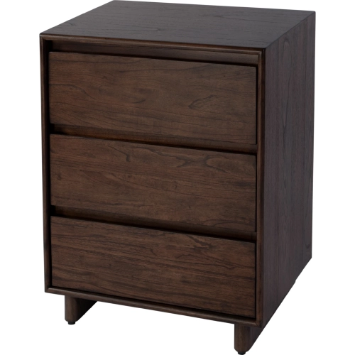 Halmstad 22"W 3 Drawer Narrow Nightstand in Brown Finish Wood