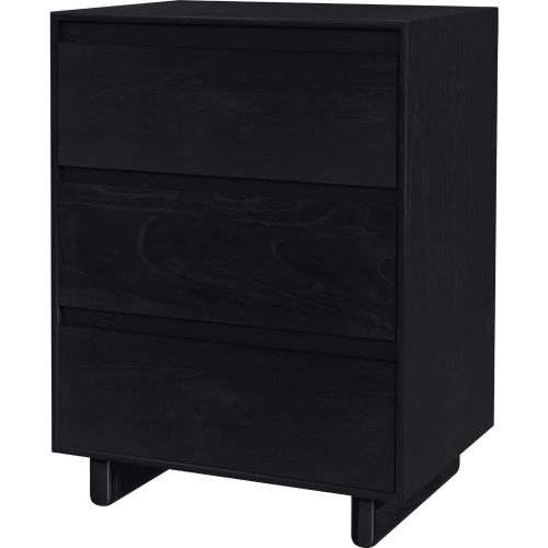 Halmstad 3 Drawer Narrow Nightstand in Black Finish Wood