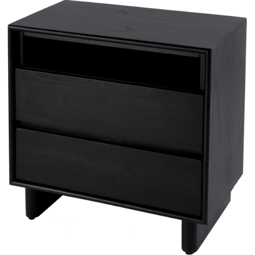 Halmstad 24" 2 Drawer Nightstand in Black Wood