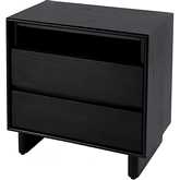Halmstad 24" 2 Drawer Nightstand in Black Wood