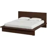 Halmstad King Platform Bed in Brown Finish Wood