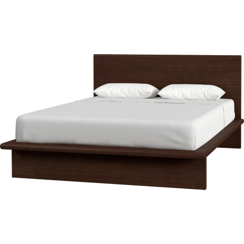 Halmstad Queen Platform Bed in Brown Finish Wood