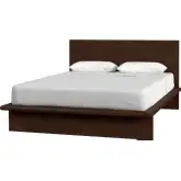 Halmstad Queen Platform Bed in Brown Finish Wood