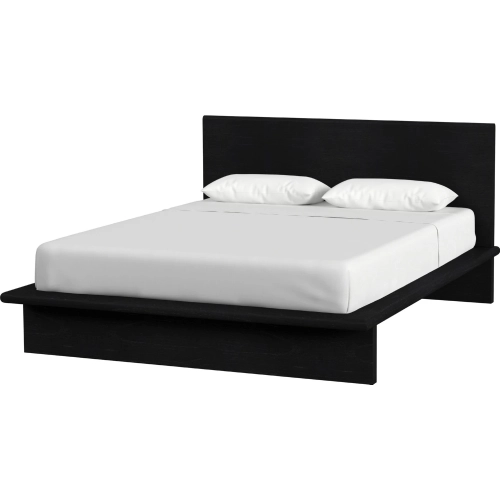 Halmstad Queen Platform Bed in Black Finish Wood
