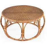 Savannah Round Coffee Table in Woven Natural Rattan