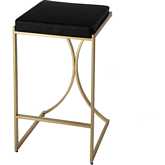Natalya Bar Stool in Gold Iron & Black Leatherette
