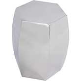 Carter Side Table in Polished Silver Stainless Steel