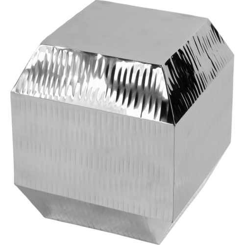 Kessel Side Table in Polished Silver Stainless Steel