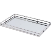 Winona Serving Tray in Silver Finish Stainless Steel