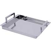Eva Serving Tray in Polished Silver Stainless Steel