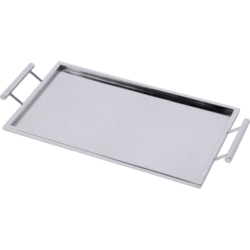 Tara Rectangle Serving Tray in Silver Finish Stainless Steel
