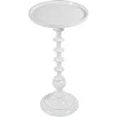 Mia 11" Round Metal Side Table in Distressed White