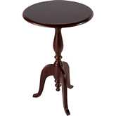 Tia 18" Round Pedestal Side Table in Brown Mango Wood