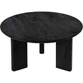 Jenni 30" Round Coffee Table in Black Mango Wood