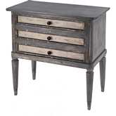 Primrose 30" Wood 3 Drawer Chest in Distressed in Gray & Cream