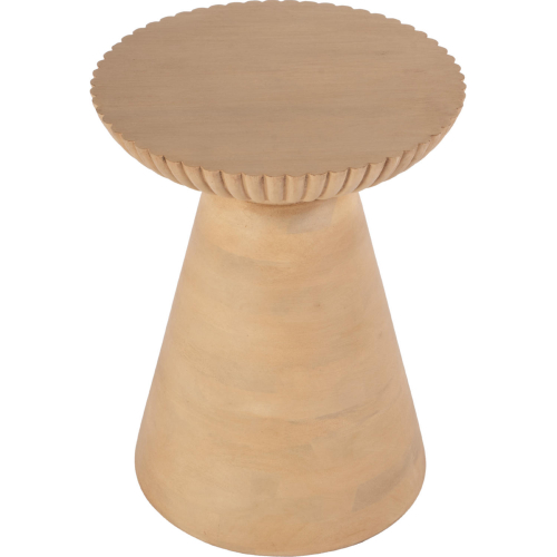 Kofi 14" Round Side Table in Brown Mango Wood