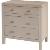 Nora 25"W 3 Drawer Nightstand in Taupe Finish Wood