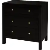 Nora 25"W 3 Drawer Nightstand in Coffee Finish Wood