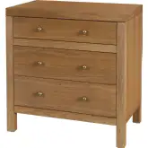 Nora 25"W 3 Drawer Nightstand in Natural Finish Wood