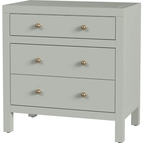 Nora 25" 3 Drawer Nightstand in Sage Green Wood