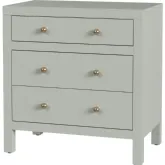 Nora 25" 3 Drawer Nightstand in Sage Green Wood
