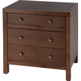 Nora 3 Drawer Nightstand in Walnut Finish Wood