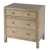 Nora 3 Drawer Nightstand in Light Brown Finish Wood
