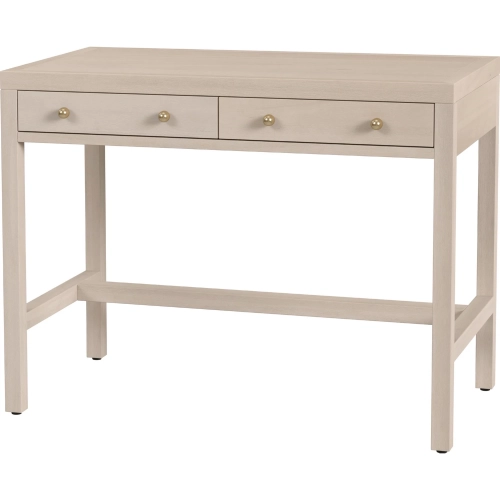 Nora 40"W 2 Drawer Writing Desk in Taupe Finish Wood