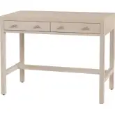 Nora 40"W 2 Drawer Writing Desk in Taupe Finish Wood