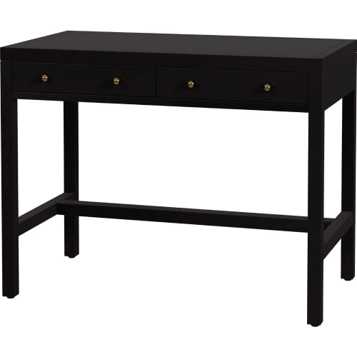 Nora 40"W 2 Drawer Writing Desk in Coffee Finish Wood