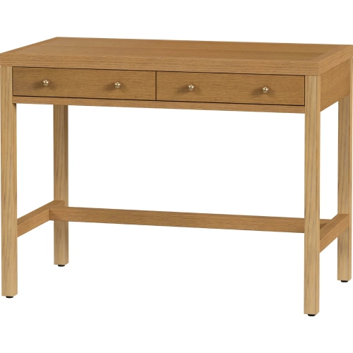 Nora 40"W 2 Drawer Writing Desk in Natural Finish Wood