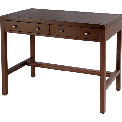 Nora 2 Drawer Writing Desk in Walnut Finish Wood
