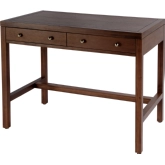 Nora 2 Drawer Writing Desk in Walnut Finish Wood