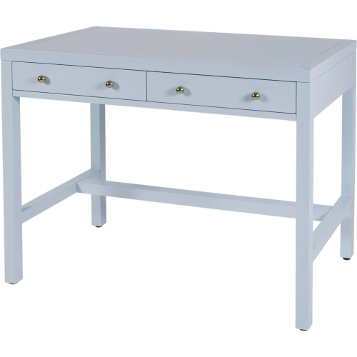 Nora 40" 2-Drawer Writing Desk in Light Blue Finish Wood