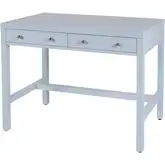 Nora 40" 2-Drawer Writing Desk in Light Blue Finish Wood