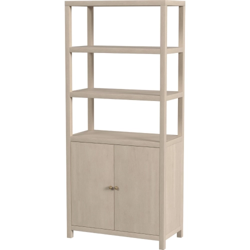 Nora 72"H 3 Tier Etagere Bookcase in Taupe Finish Wood