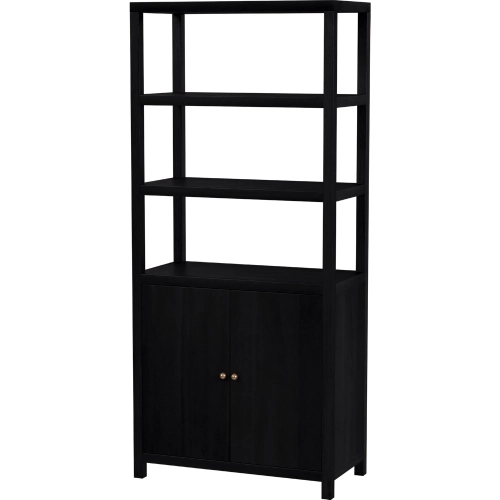 Nora 72"H 3 Tier Etagere Bookcase in Coffee Finish Wood