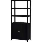 Nora 72"H 3 Tier Etagere Bookcase in Coffee Finish Wood