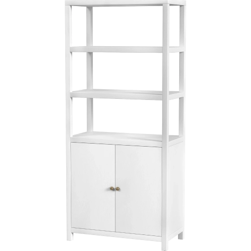 Nora 72"H 3 Tier Etagere Bookcase in White Finish Wood