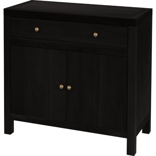 Nora 31"W 1 Drawer 2 Door Accent Storage Cabinet in Coffee Brown Finish Wood