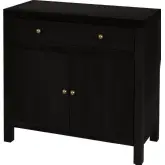 Nora 31"W 1 Drawer 2 Door Accent Storage Cabinet in Coffee Brown Finish Wood