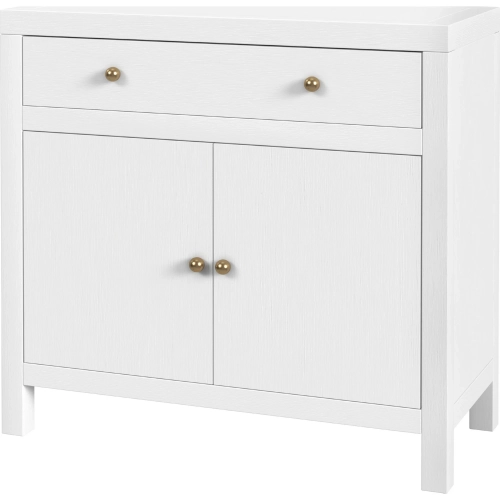 Nora 31"W 1 Drawer 2 Door Accent Storage Cabinet in White Finish Wood