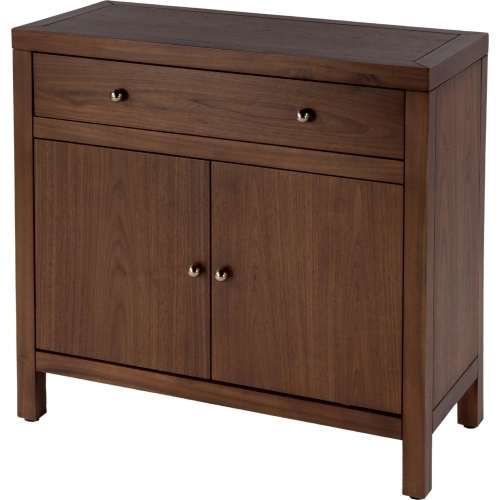 Nora 1 Drawer 2 Door Accent Cabinet in Brown Finish Wood